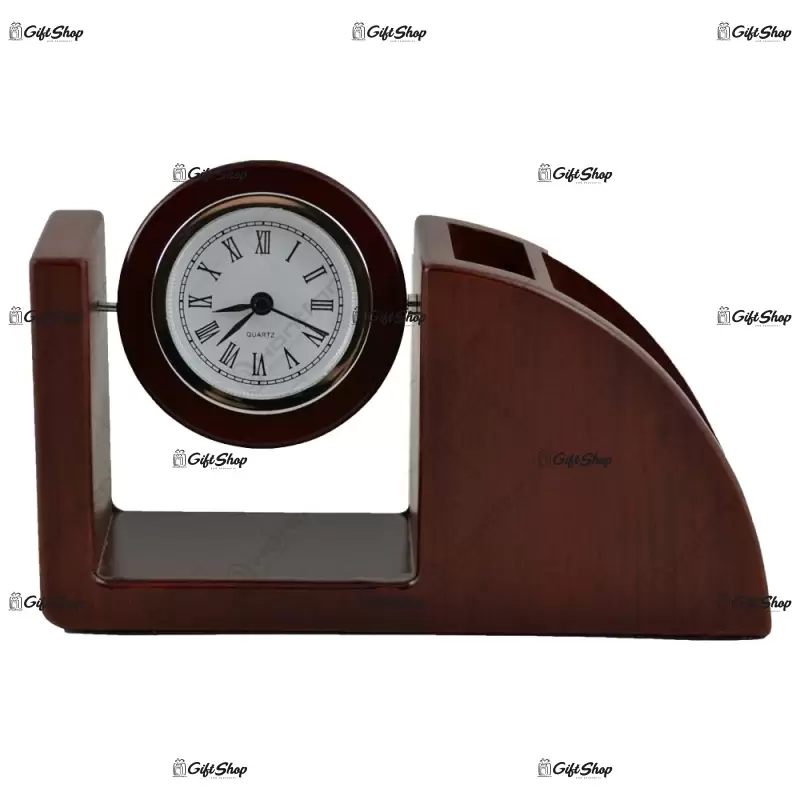 Suport pentru birou cu doua compartimente si ceas analogic