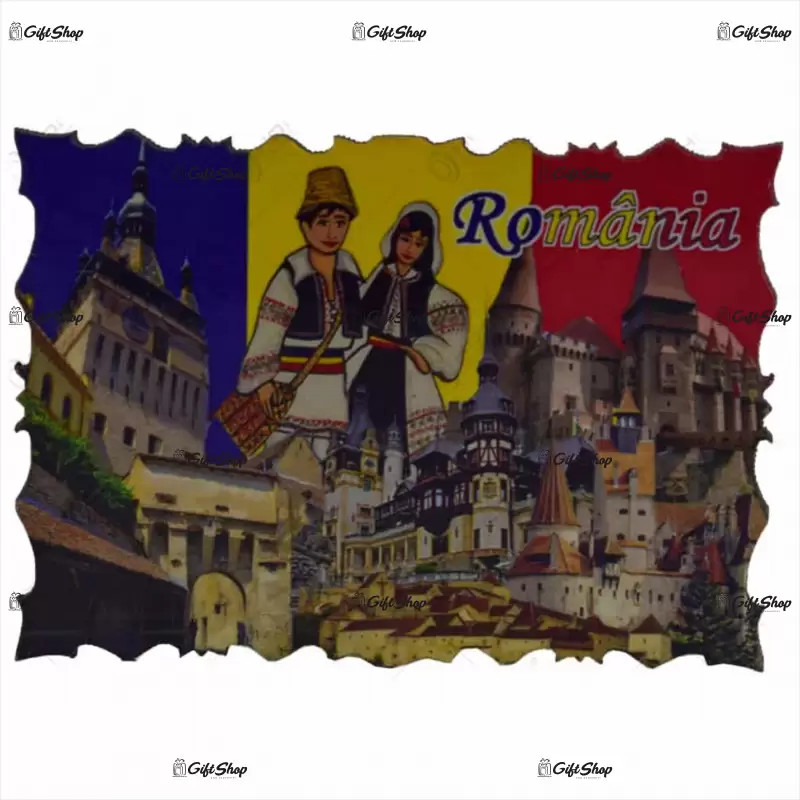 Magnet de frigider realizat din lemn – design castele renumite & vlad tepes c
