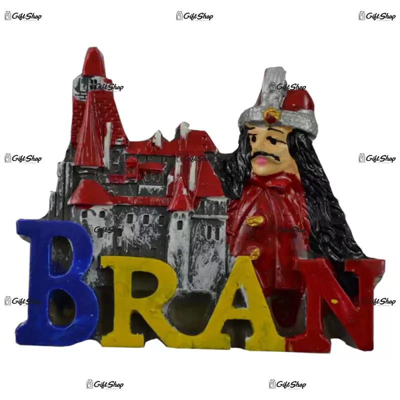 Magnet pentru frigider realizat din rasina – design vlad tepes-castelul bran