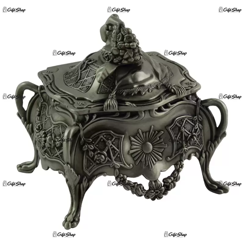 Caseta pentru bijuterii din metal cu capac – elegant metal
