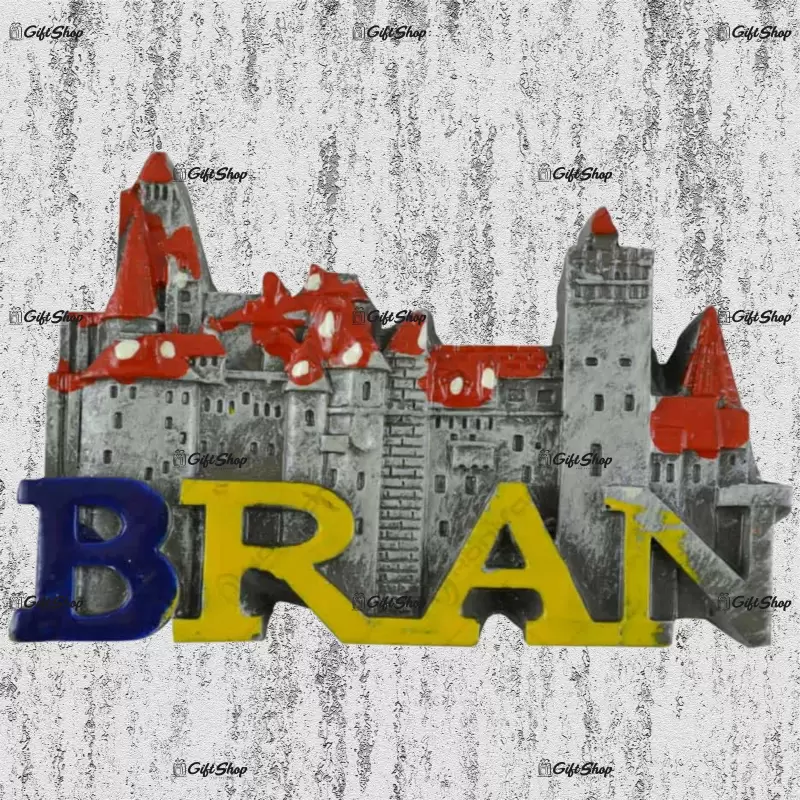 Magnet pentru frigider realizat din rasina  design castelul bran