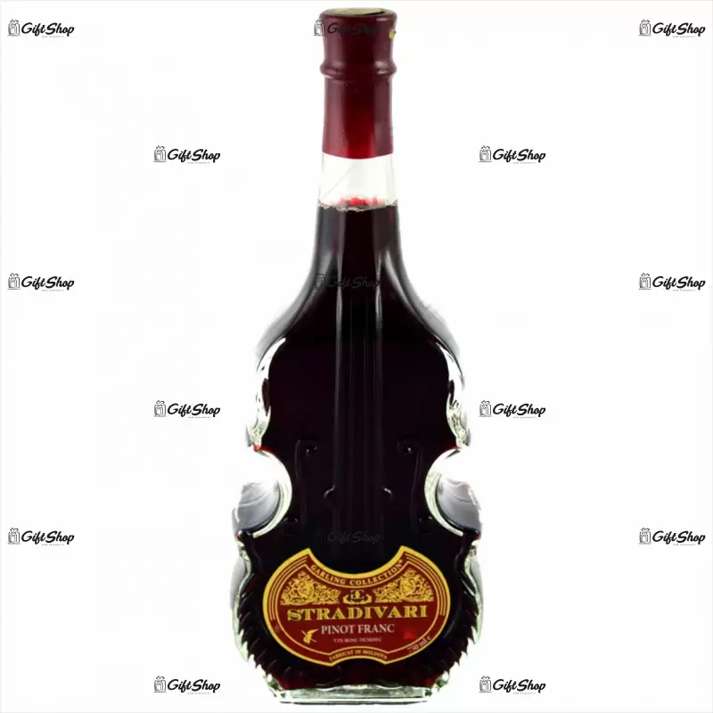 . stradivari, sticla vin in forma de vioara, vin rosu demisec