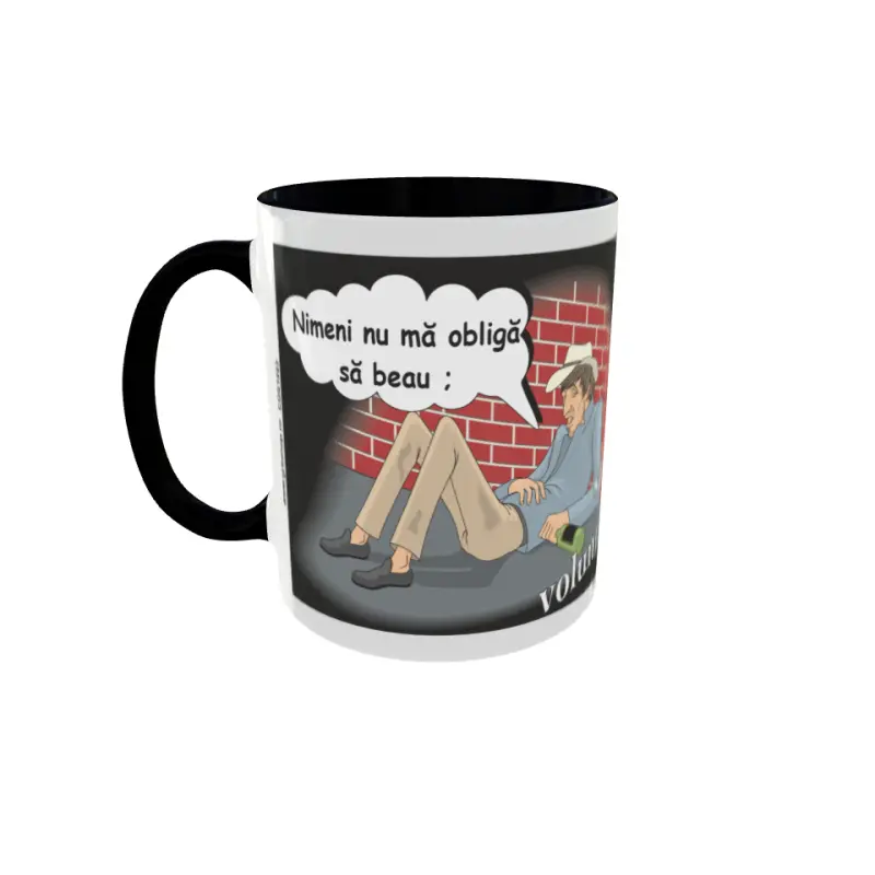 Nimeni nu ma obliga sa beau, cana ceramica cu mesaj, 330ml