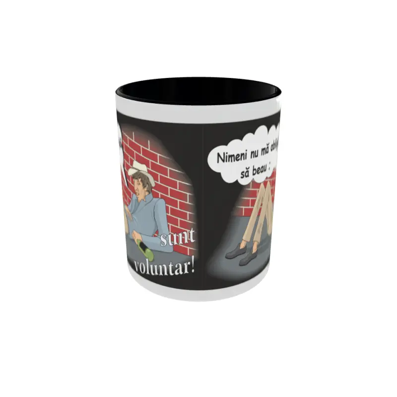 Nimeni nu ma obliga sa beau, cana ceramica cu mesaj, 330ml