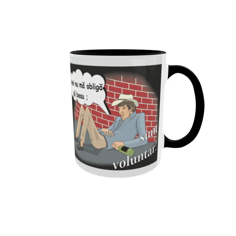 Nimeni nu ma obliga sa beau, cana ceramica cu mesaj, 330ml