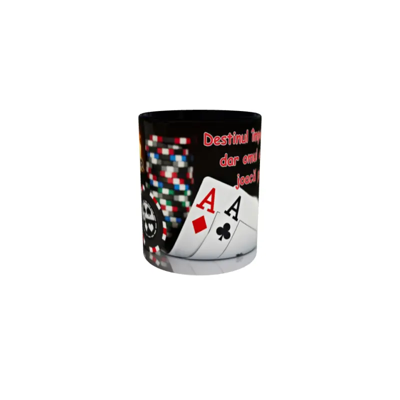Poker destinul imparte ..., cana ceramica, 330ml
