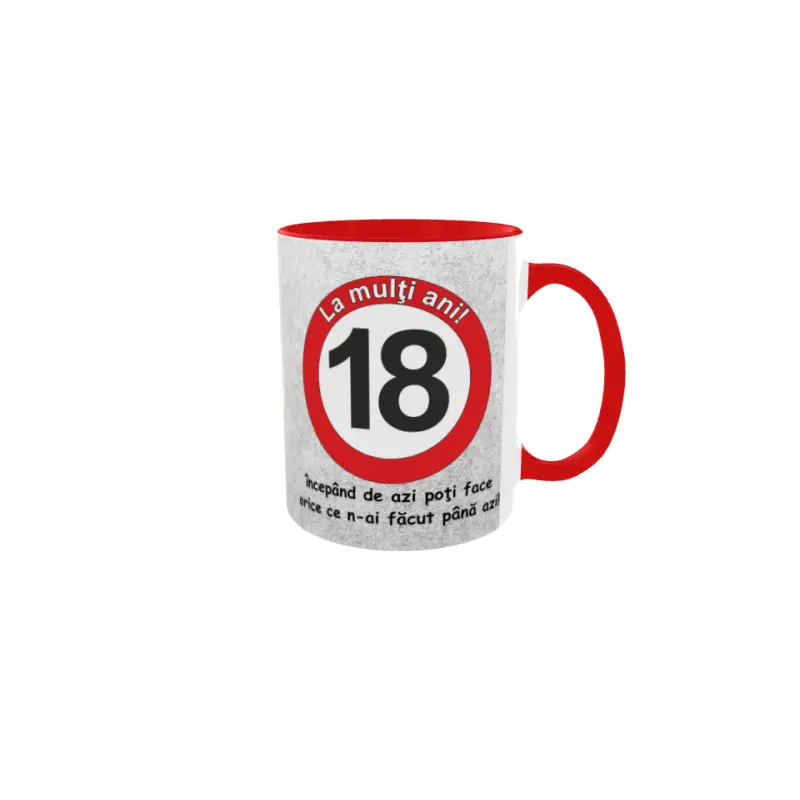 18 ani, cana ceramica interior maner rosiu, 330ml, model cgs1011a