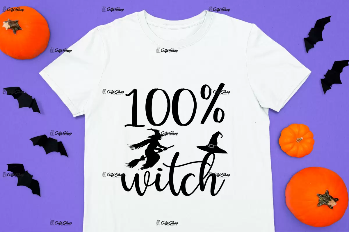 100 % witch, tricou cu mesaj
