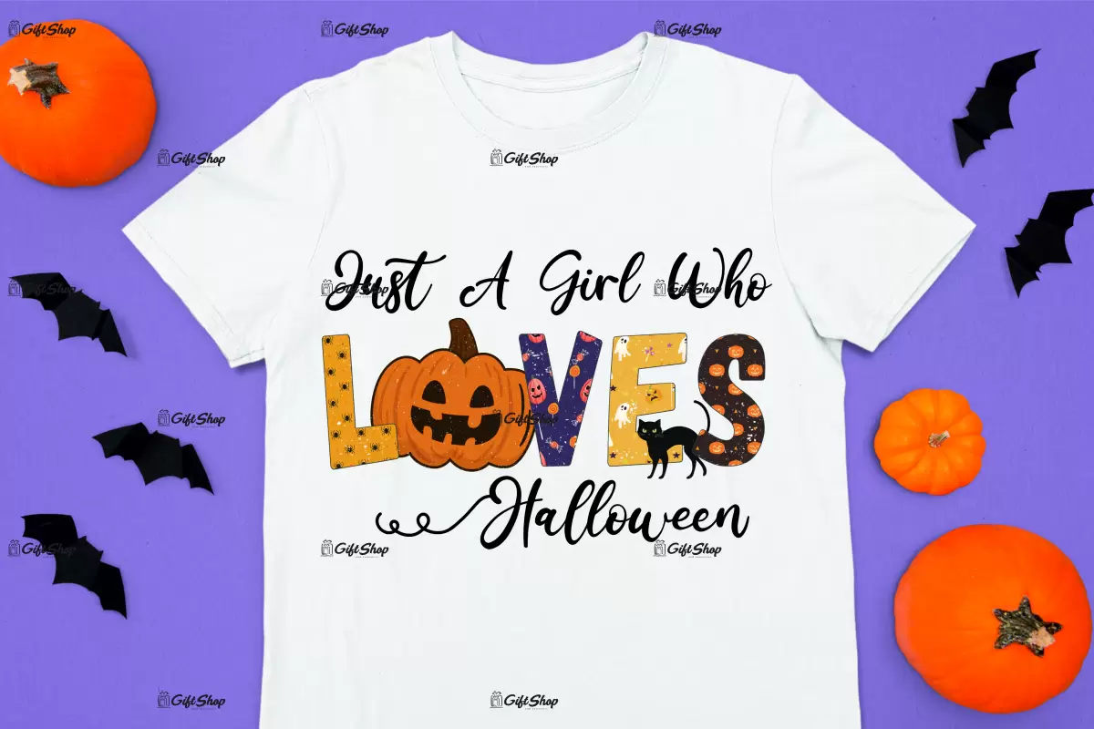 Just a girl who loves halloween, tricou cu mesaj