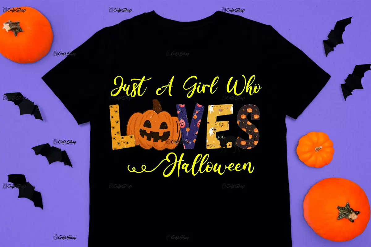 Just a girl who loves halloween, tricou cu mesaj