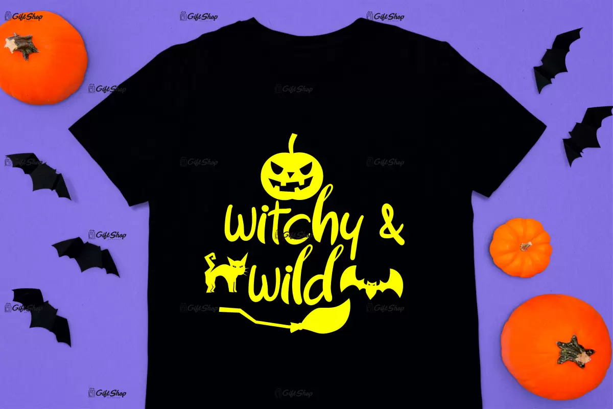 Witchy & wild, tricou cu mesaj