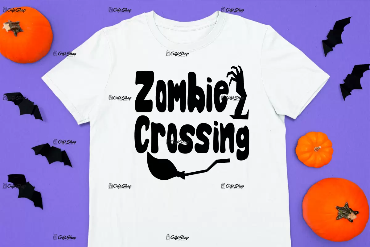 Zombie crossing, tricou cu mesaj