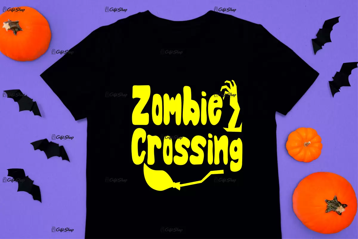 Zombie crossing, tricou cu mesaj