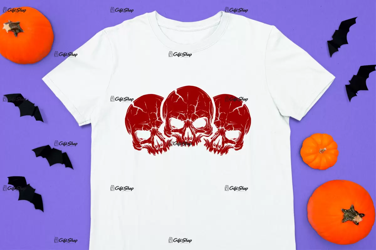 Three skulls, tricou cu mesaj