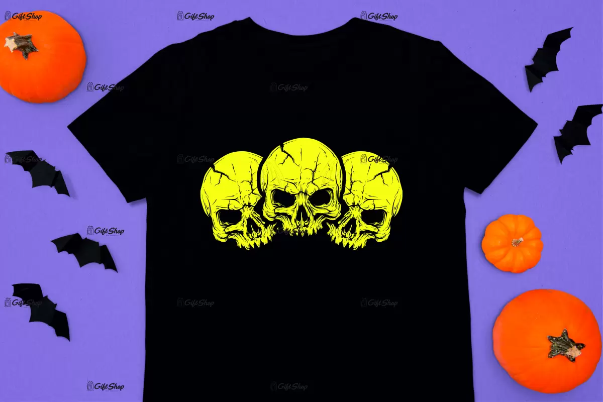 Three skulls, tricou cu mesaj