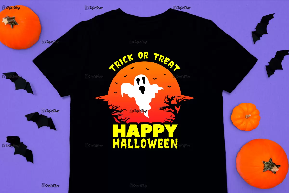 Trick or treat happy halloween, tricou cu mesaj