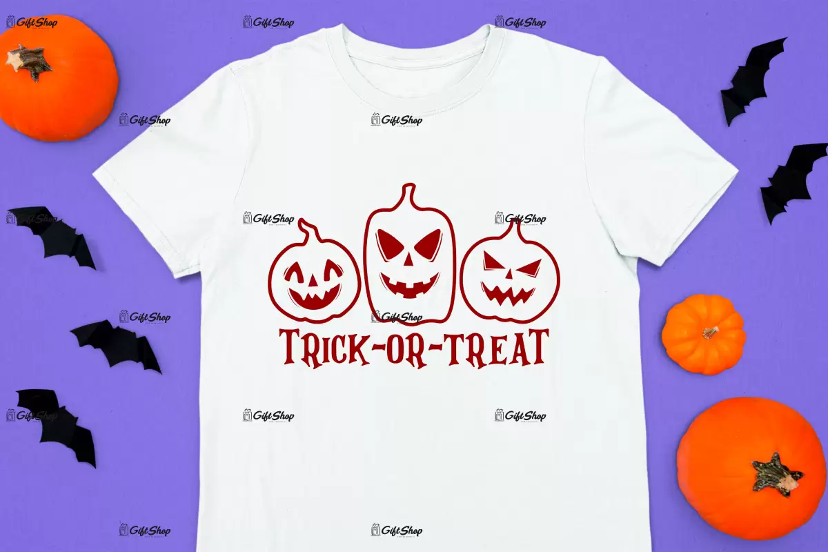 Trick or treat, tricou cu mesaj.
