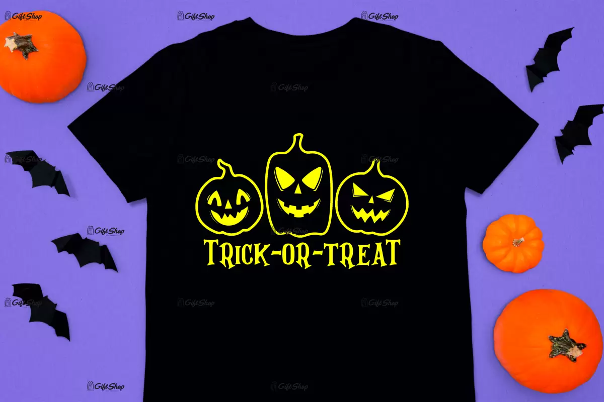 Trick or treat, tricou cu mesaj.