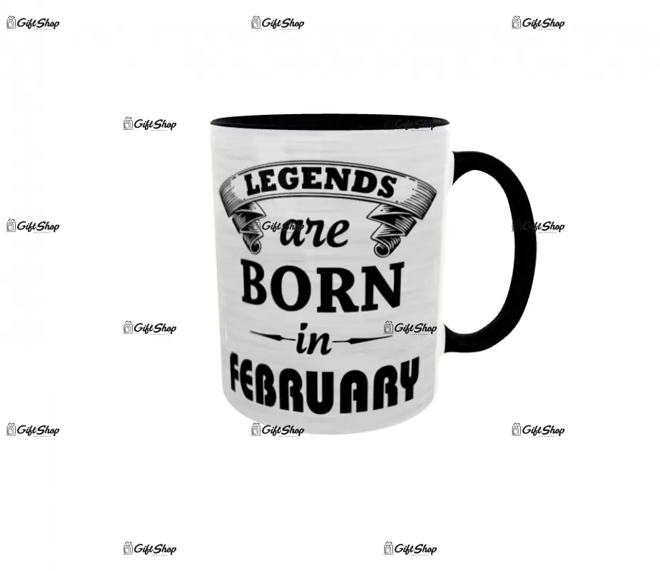 February, legends are born in, cana ceramica, 330ml, cgs1109b