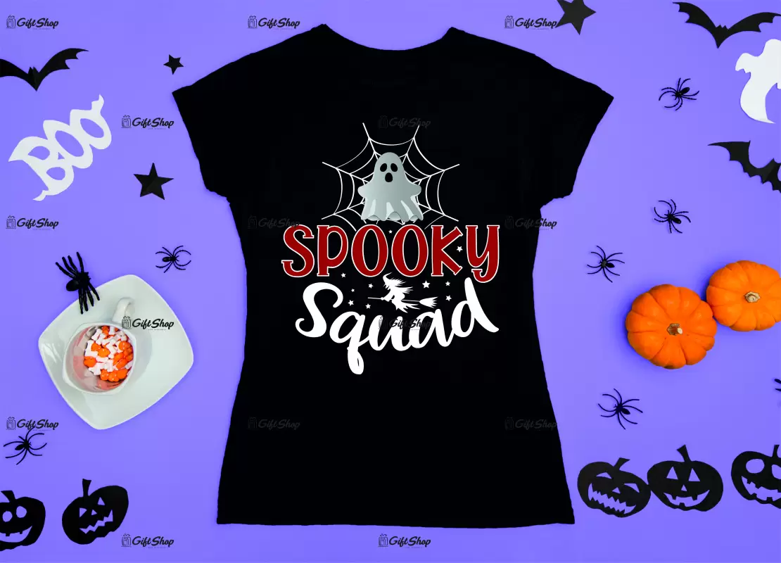 Spooky squad, tricou cu mesaj