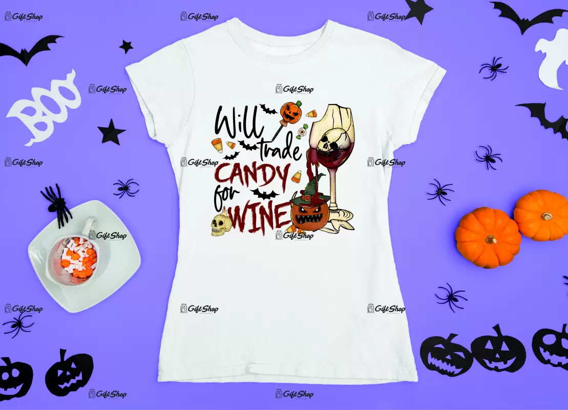 Trick or treat, tricou cu mesaj..