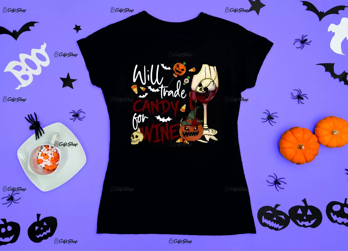 Trick or treat, tricou cu mesaj..