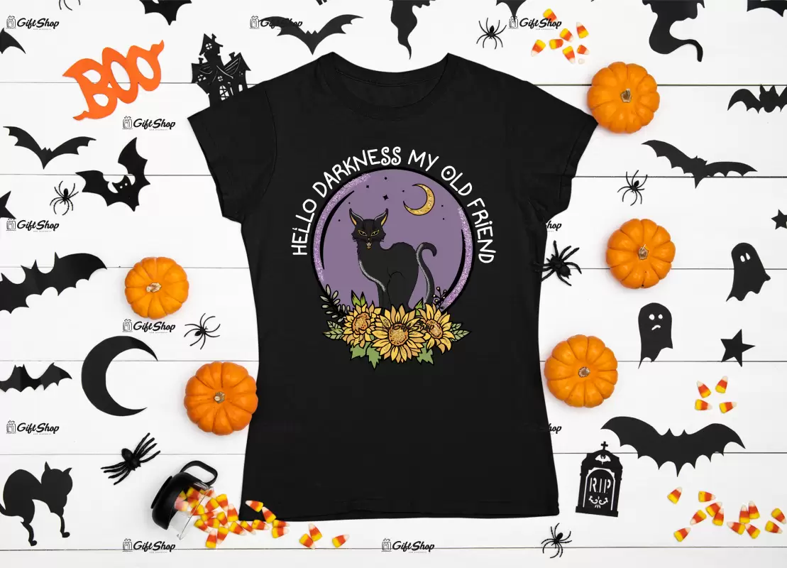 Hello darkness my old friend, tricou cu mesaj