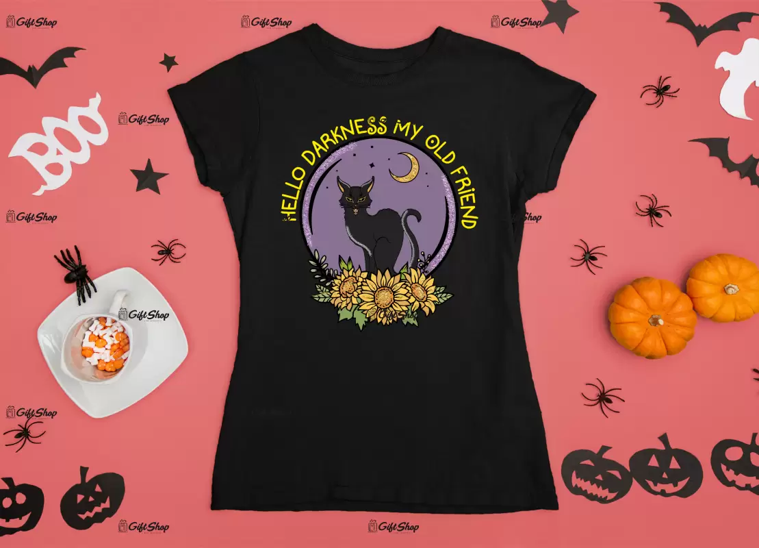 Hello darkness my old friend, tricou cu mesaj