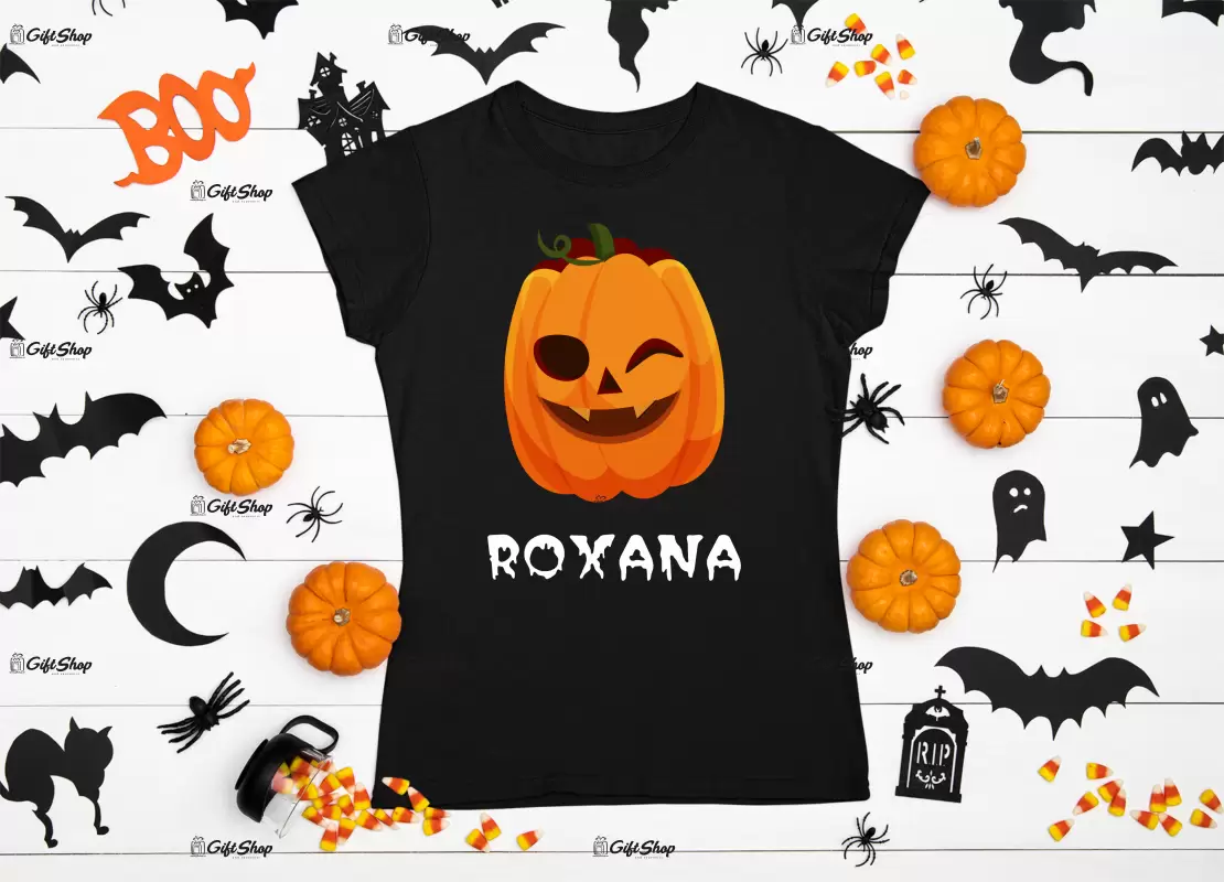 Pumpkin face cu nume , tricou cu mesaj a