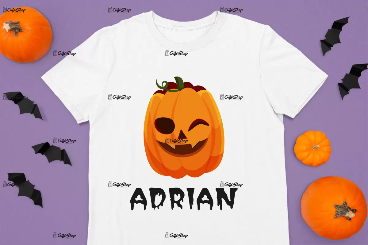 Pumpkin face cu nume , tricou cu mesaj a