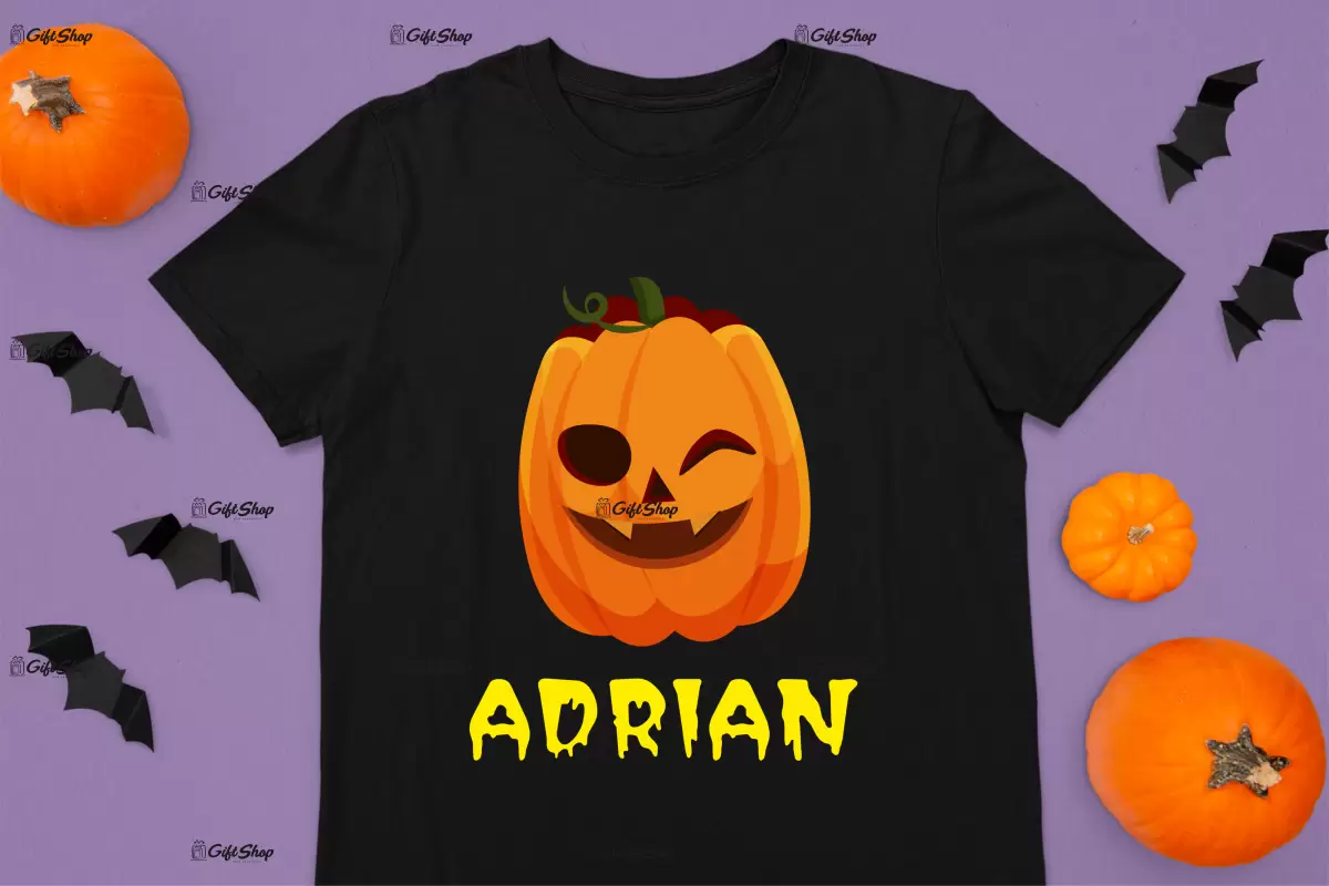 Pumpkin face cu nume , tricou cu mesaj a