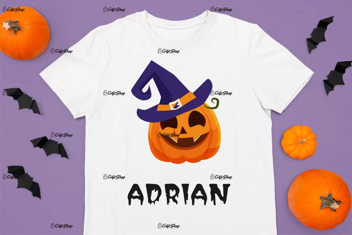 Pumpkin face cu nume , tricou cu mesaj b