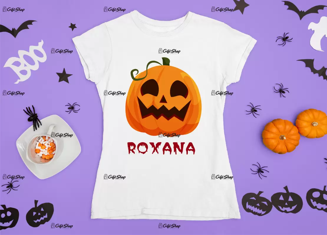 Pumpkin face cu nume , tricou cu mesaj c