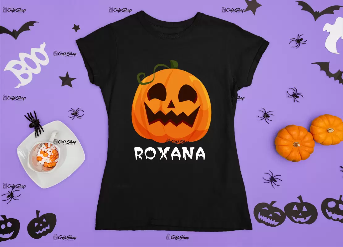 Pumpkin face cu nume , tricou cu mesaj c