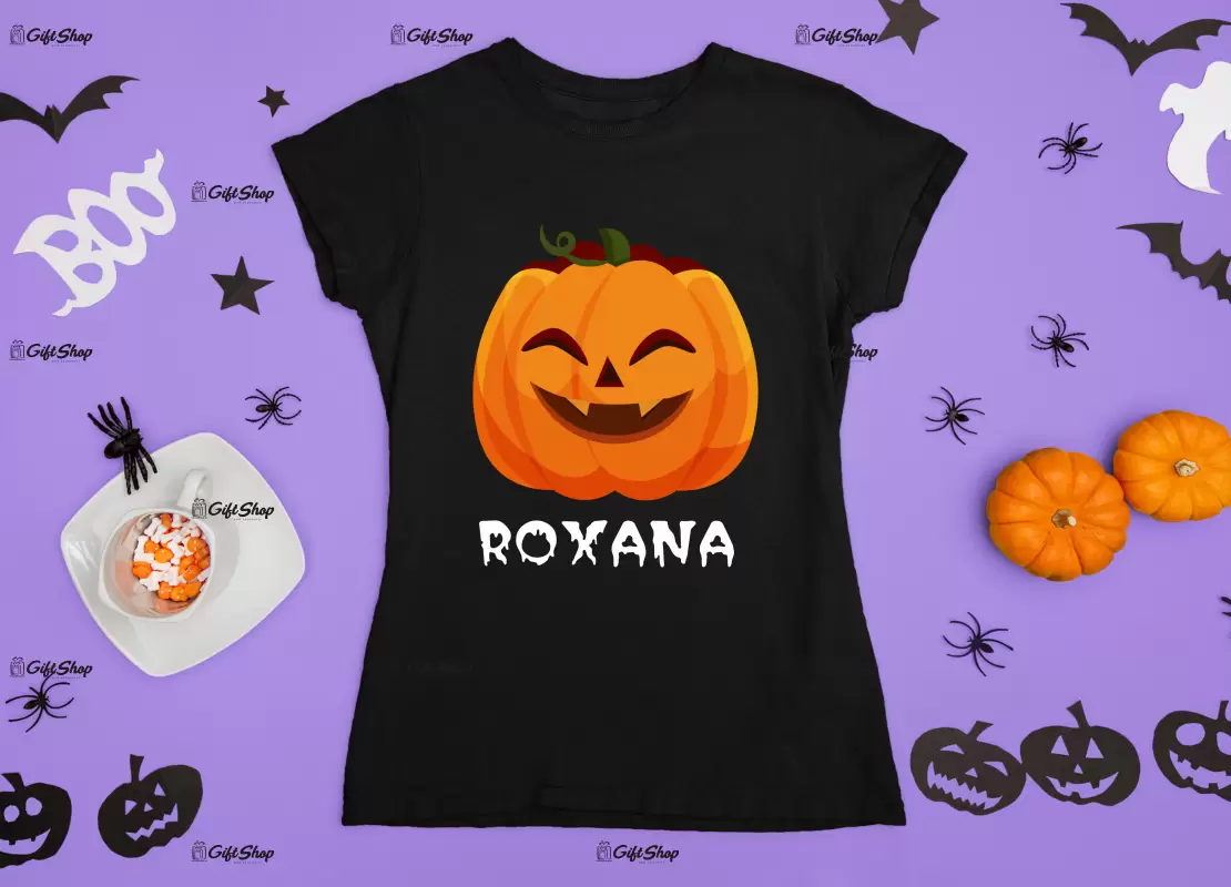 Pumpkin face cu nume , tricou cu mesaj e