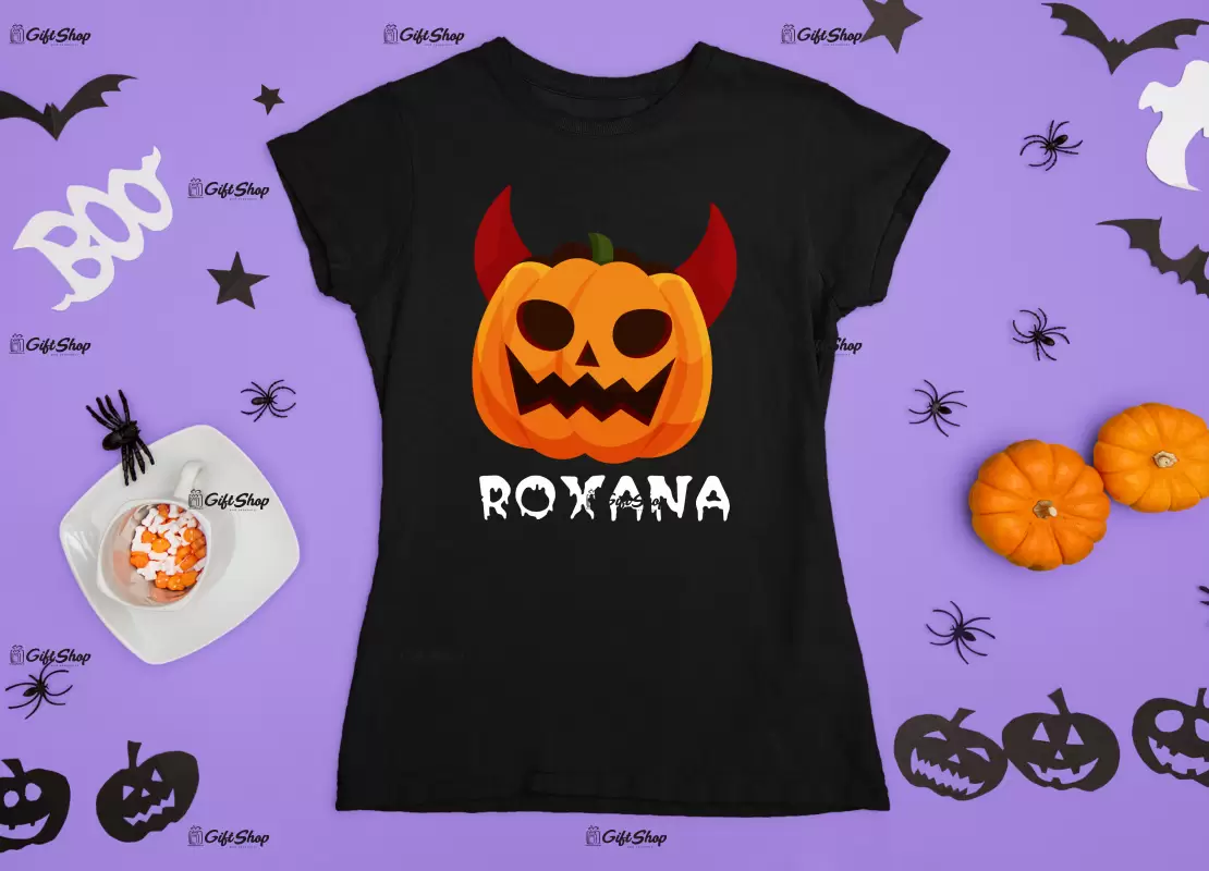 Pumpkin face cu nume , tricou cu mesaj f
