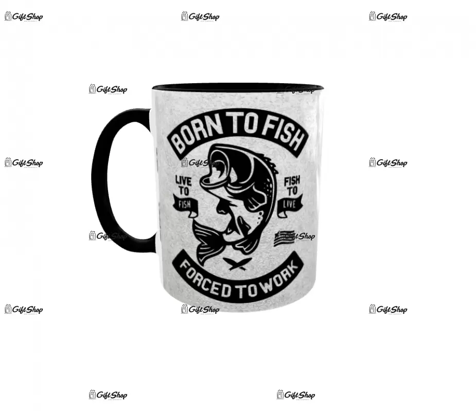 Born to fish forced to work, cana ceramica, 330ml, cgs1145