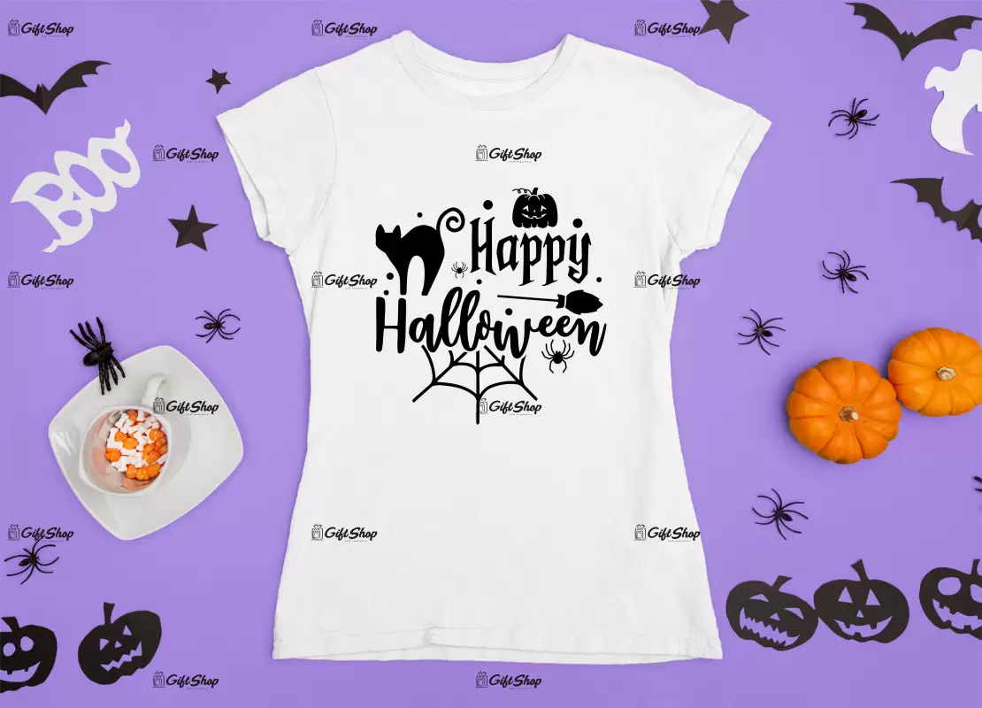 Happy halloween, tricou cu mesaj a