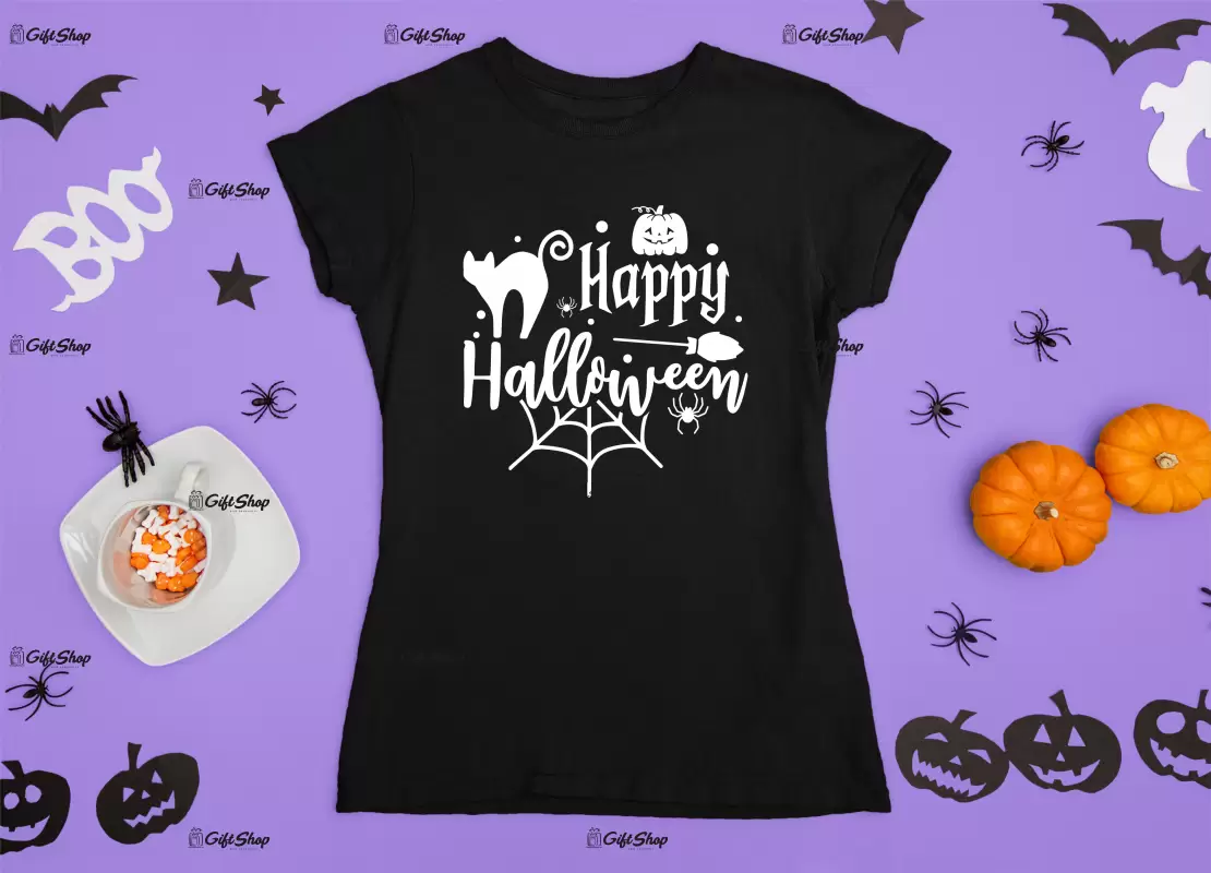 Happy halloween, tricou cu mesaj a
