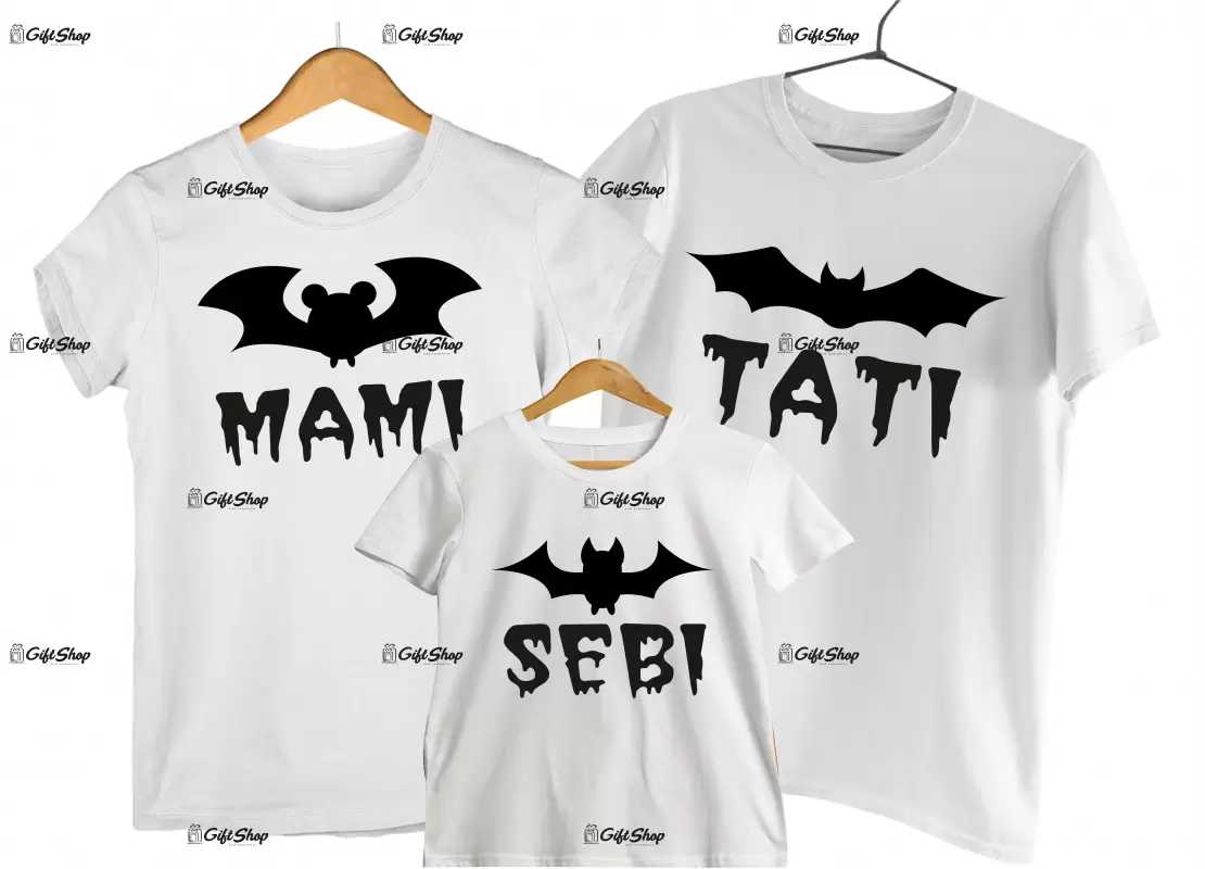 Bat mami tati  - set 3 tricouri personalizate