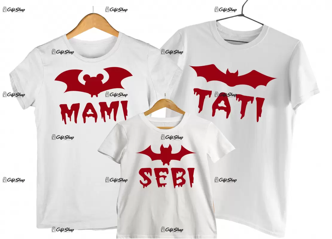 Bat mami tati  - set 3 tricouri personalizate