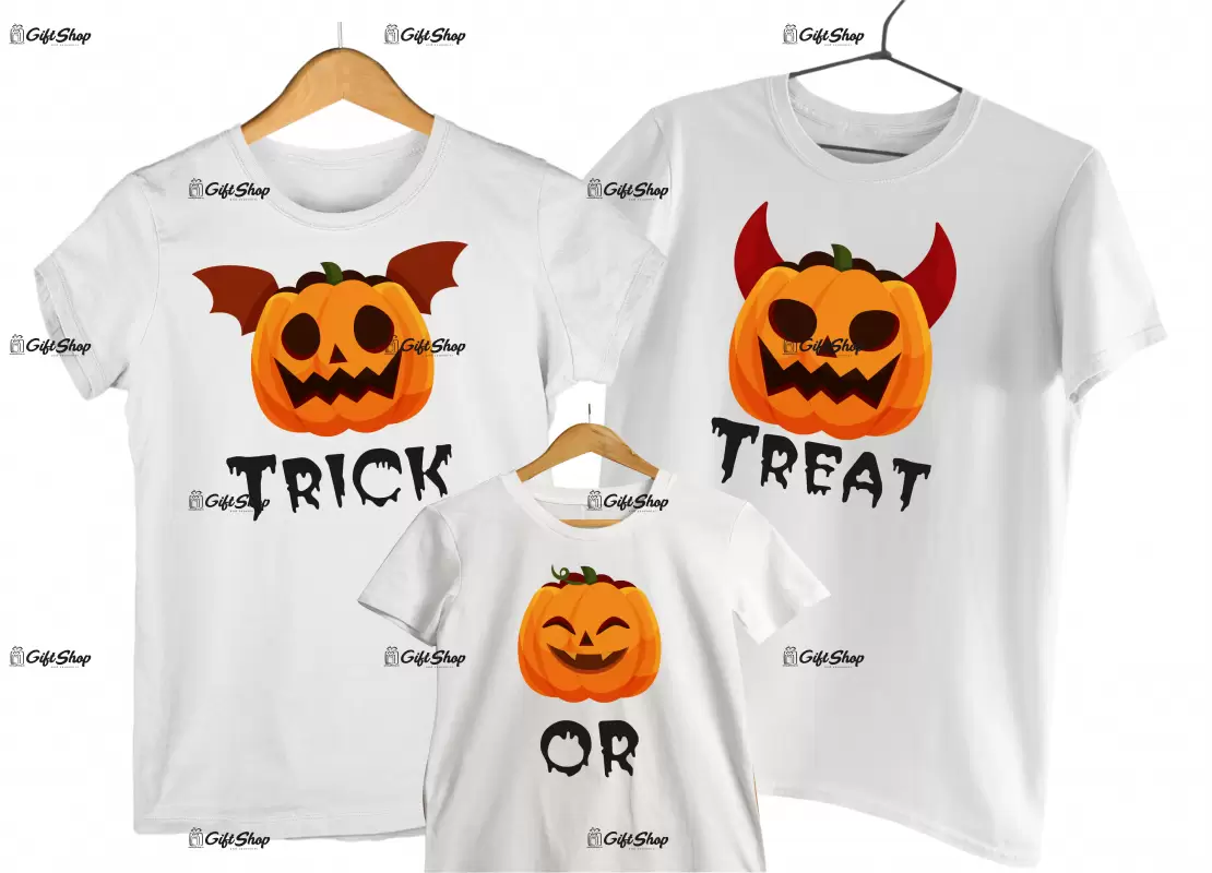 Trick or treat  - set 3 tricouri personalizate