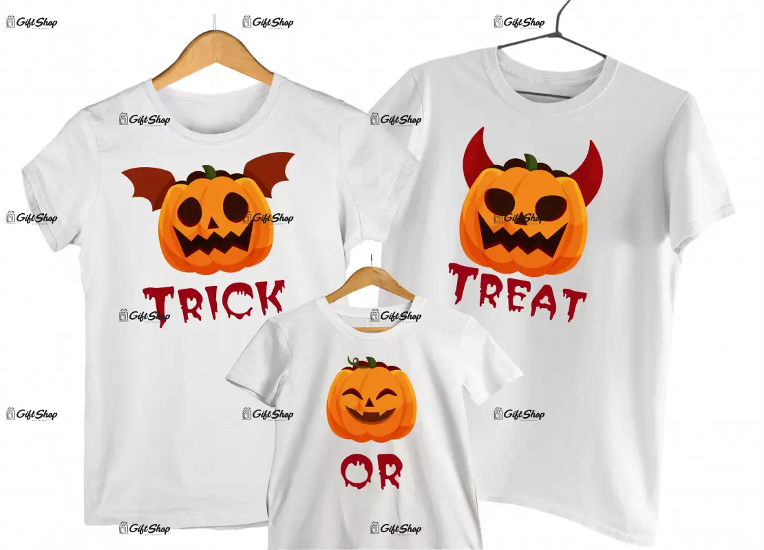 Trick or treat  - set 3 tricouri personalizate