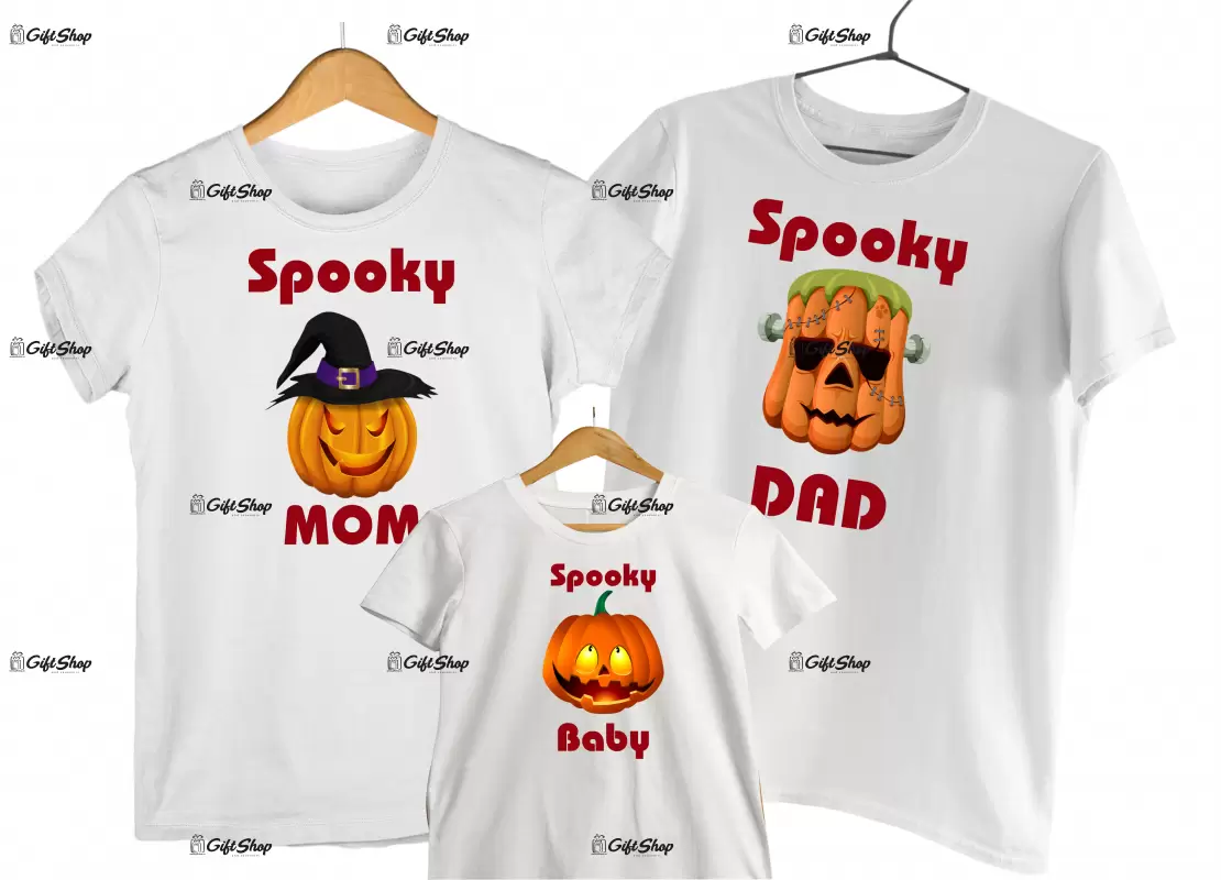 Spooky mom dad baby  - set 3 tricouri personalizate