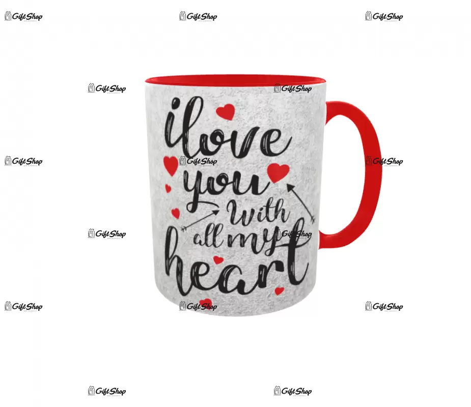 I love you with all my heart, cana ceramica, 330ml,