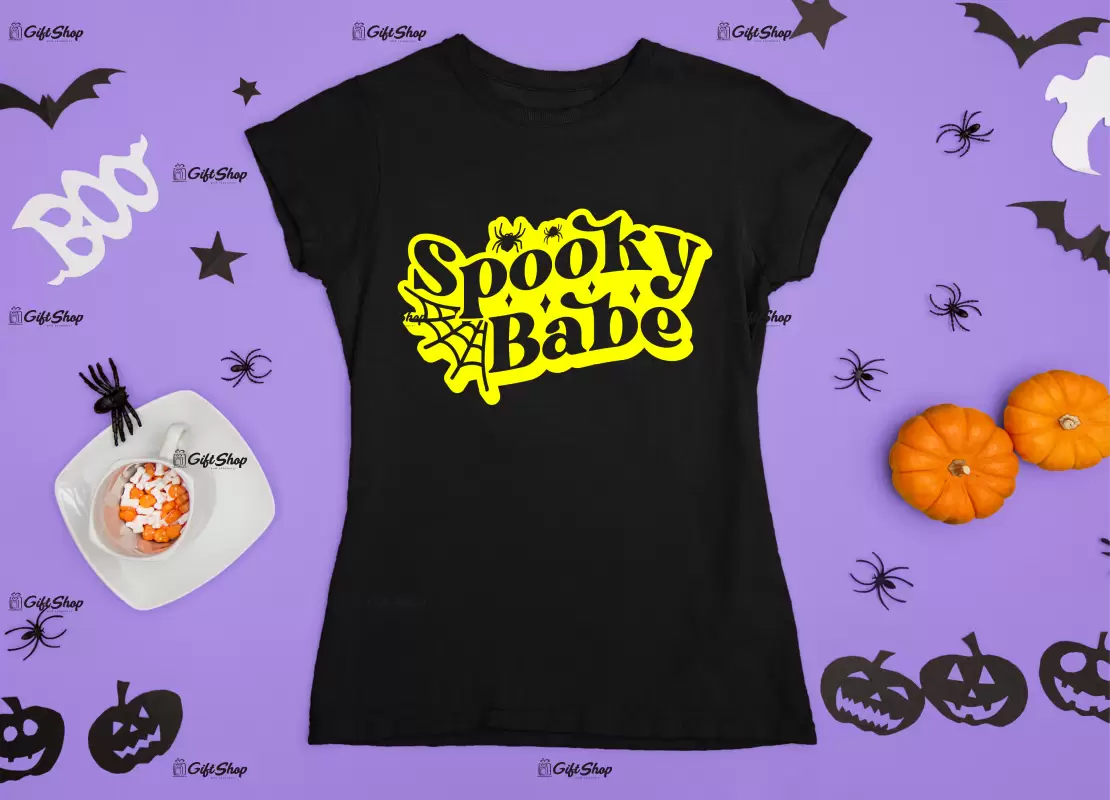 Spooky babe, tricou cu mesaj