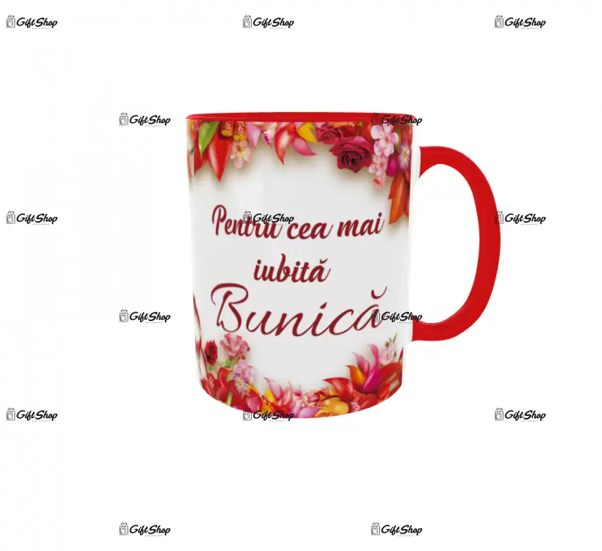 Pentru cea mai iubita bunica, cana ceramica, 330ml, cgs1197