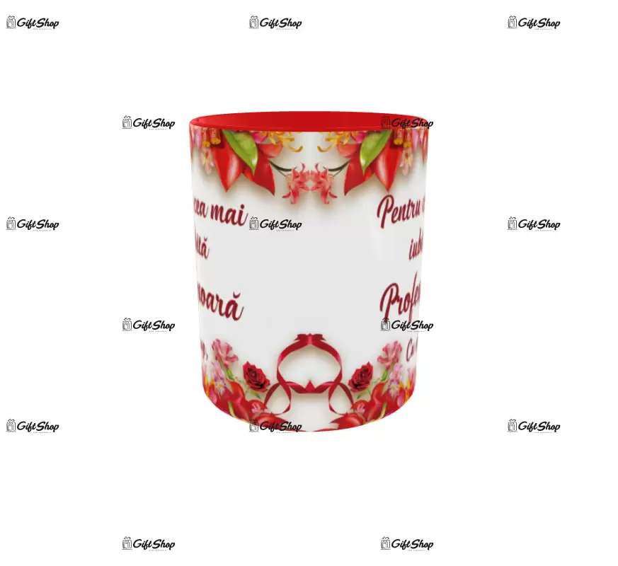 Pentru cea mai iubita profesoara, cana ceramica, 330ml, cgs1207
