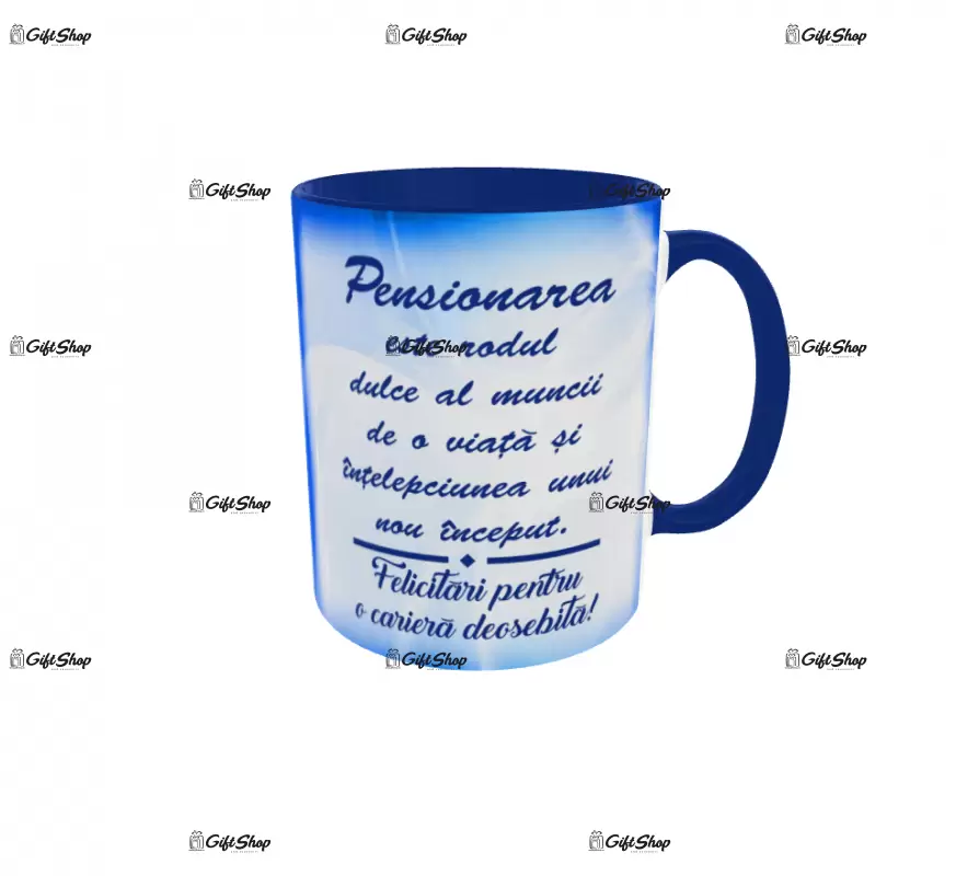 Pensionarea este rodul muncii, cana ceramica, 330ml, cgs1210b