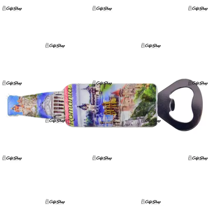 Magnet pentru frigider realizat din rasina cu desfacator de sticle – design romania a